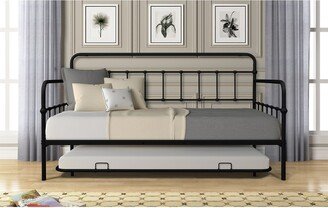 Metal Frame Daybed with trundle-AB