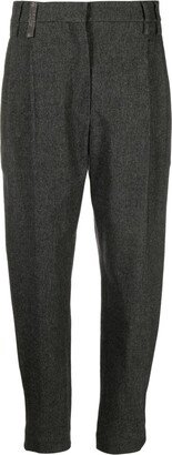 Monili-embellished tapered trousers