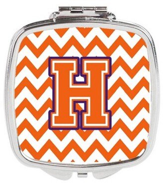 CJ1062-HSCM Letter H Chevron Orange & Regalia Compact Mirror