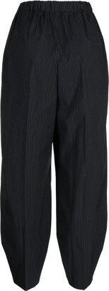 Pinstriped Tapered-Leg Trousers