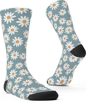 Socks: Daisies Custom Socks, Blue