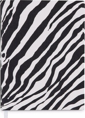 Large Zebra-Print Leather Ruled Notebook