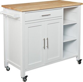 Martinsen Kitchen Cart - White - Aiden Lane