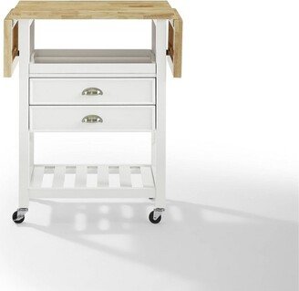 Bristol Double Drop Leaf Kitchen Cart White