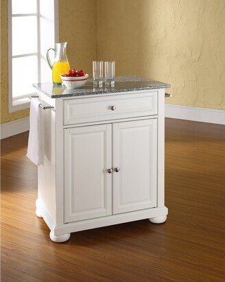 Crosley Furniture Alexandria Solid Granite Top Portable Kitchen Island in White Finish