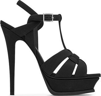 Tribute Platform Sandals In Crepe De Chine