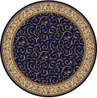 Closeout! 1599/1555/Navy Pesaro Blue 5'3 x 5'3 Round Area Rug