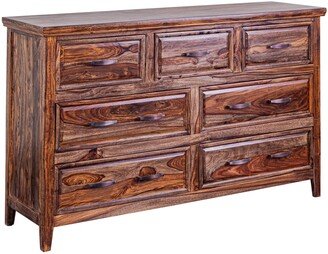 Sonora Solid Sheesham Wood 7-Drawer Dresser, Harvest