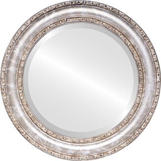 OVALCREST by The OVALCREST Mirror Store Dorset Framed Round Mirror in Champagne Silver - Antique Silver