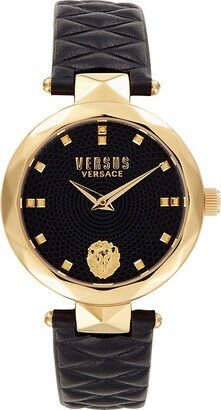 Versus Versace 36MM Stainless Steel & Leather Strap Watch