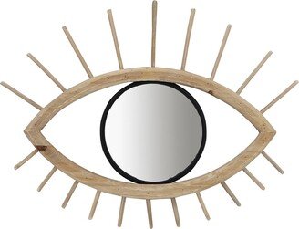 SAGEBROOK Wood/Metal Evil Eye Mirrored Wall Decor