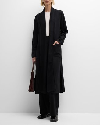 Petite Open-Front Wool Jersey Coat