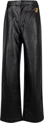 Vegan faux-leather trousers