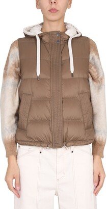 Hooded Puffer Vest-AA