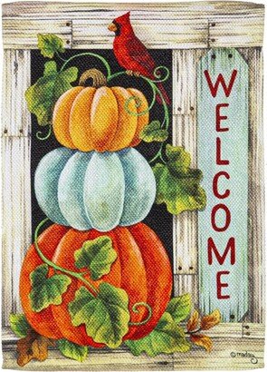 Pumpkin Stack Garden Suede Flag 12.5 x 18 Inches Indoor Outdoor Decor