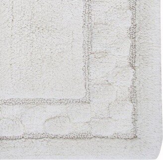 Castle Hill Splendid Soft Plush Cotton Bath Rug Features Fashionable Sculptured Border Design Non-Slip 17 X 24 Ivory