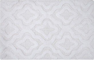 Knightsbridge Link Bath Rug Cotton Non Skid Back - , White