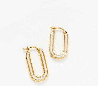 Enamel Haze Ovate Small Hoop Earrings