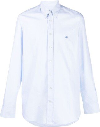 Logo-Embroidered Button-Down Shirt-AA