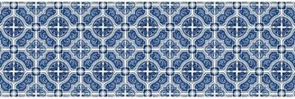 FlorArt French Quarter Low Profile Easy Clean Kitchen Runner Blue/White