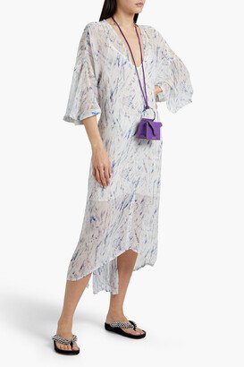 Camasa asymmetric printed silk-chiffon midi dress