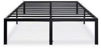 Queen 18-inch High Rise Heavy Duty Black Metal Platform Bed Frame