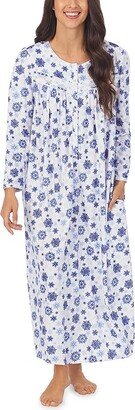 Lanz of Salzburg Microfleece Long Sleeve Ballet Gown (Snowflake) Women's Pajama