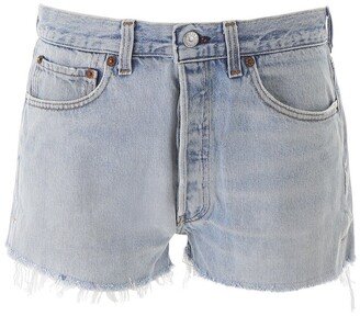 High-Waisted Denim Shorts-AN