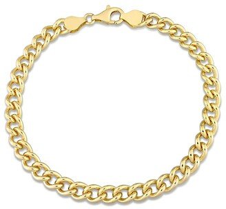 18K Over Italian Silver Curb Link Chain Bracelet