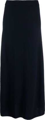 Ribbed-Trim Cashmere Skirt