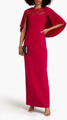 Cape-effect embellished crepe gown