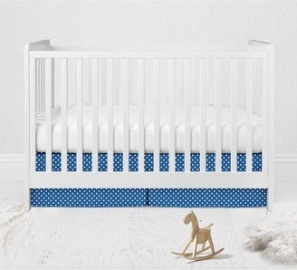 Pin Dots Crib/Toddler Bed Skirt - Blue