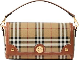 Leather Check Top-Handle Bag