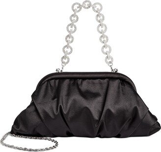 Pleated Satin Crystal Chain Medium Clutch, Created for Macy's