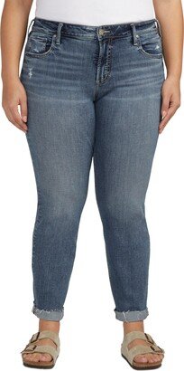 Plus Size Mid-Rise Slim-Leg Jeans