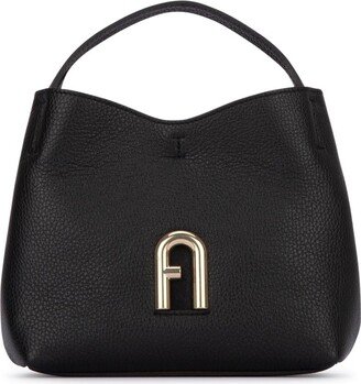 Logo Plaque Magnetic-Closure Top-Handle Bag