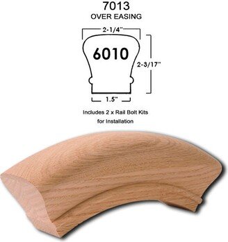 7013 Red Oak Over Easing - 6010 Wood Staircase Handrail Fitting For Stair Remodel Ro-7013