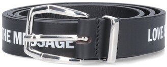 Slogan Print Buckle Belt