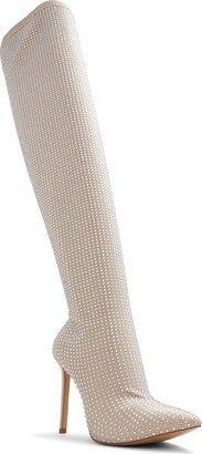 Nassia Embellished Pointed Toe Over the Knee Boot