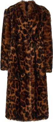 Animal-Print Shearling Coat