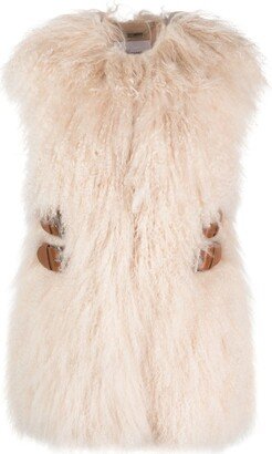 Belted Shearling Gilet