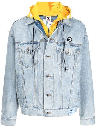 Logo-Badge Denim Jacket-AA