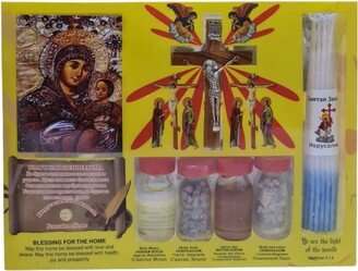 Holy Land Set Includes Icon+ Olive Wood Cross+ Candle+ Stone+ Holy Water+ Oil+ Soil+ Incense From Blessing Land