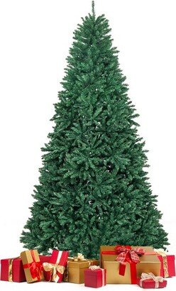 Tangkula 9FT Artificial Xmas Tree Hinged Fake Xmas Tree with 3594 PVC Branch Tips Foldable Metal Stand