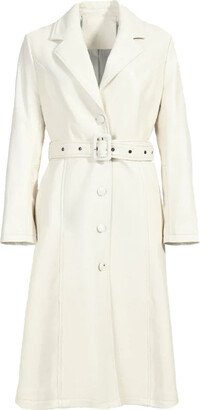 Wanan Touch Royal White Coat in Leather