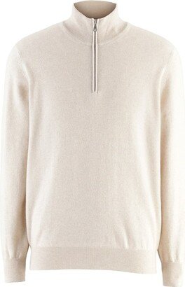 High-Neck Zipped Sweater-AA