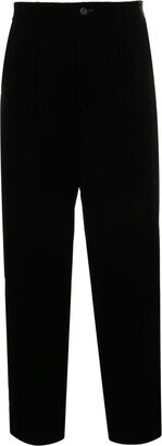 Mid-Rise Wide-Leg Velvet Trousers