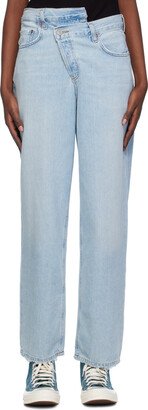 Blue Criss Cross Upsized Jeans