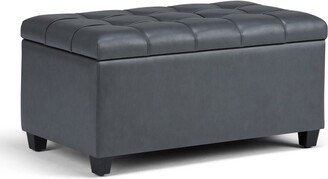 34 Marlowe Storage Ottoman Bench Stone Gray Faux Leather - WyndenHall