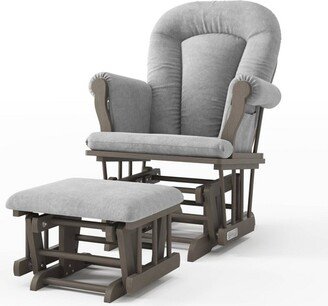 Forever Eclectic Cozy Glider and Ottoman - Light Gray